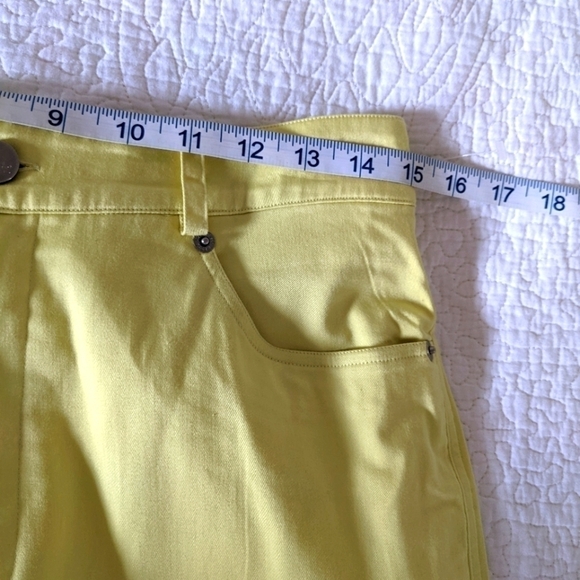 𝅺AVERARDO Bessi High Rise Yellow Pants 8 Luxury Preppy Tennis Prep Straight Leg - Picture 10 of 14